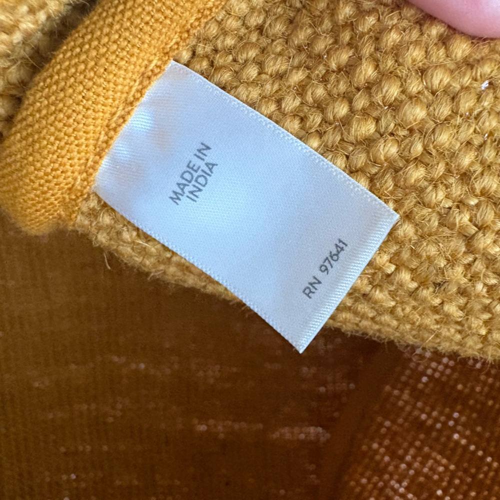 J JILL Sunflower Yellow Textured Tote Bag - Jute material EUC - Picture 7 of 11